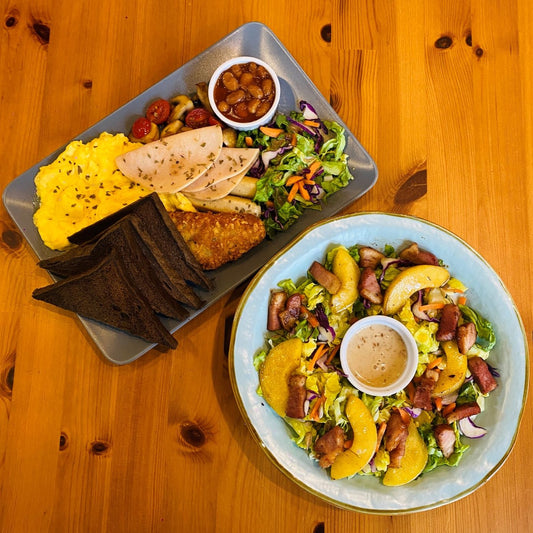 Biggie Breakfast & Smoked Duck Salad combo